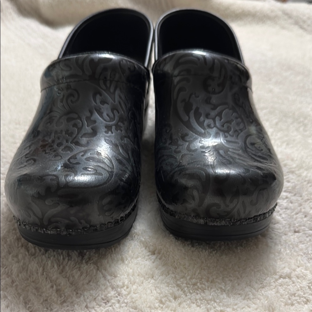 Dansko Black Patterned Clogs
